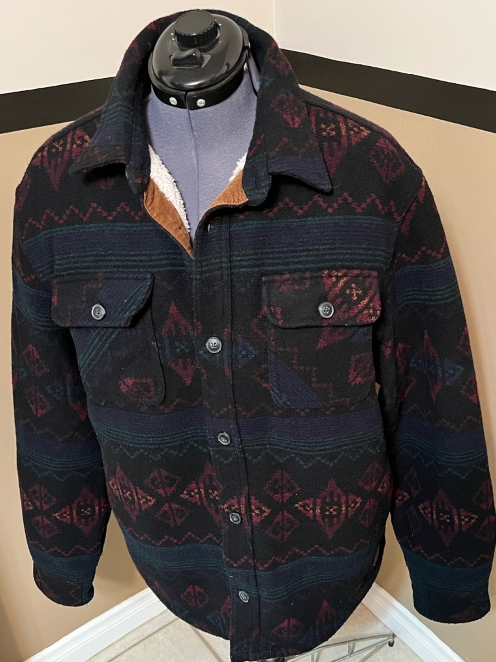 Jachs Aztec Southwestern Jacket Wool Blend Men's Size L outdoor blokecore